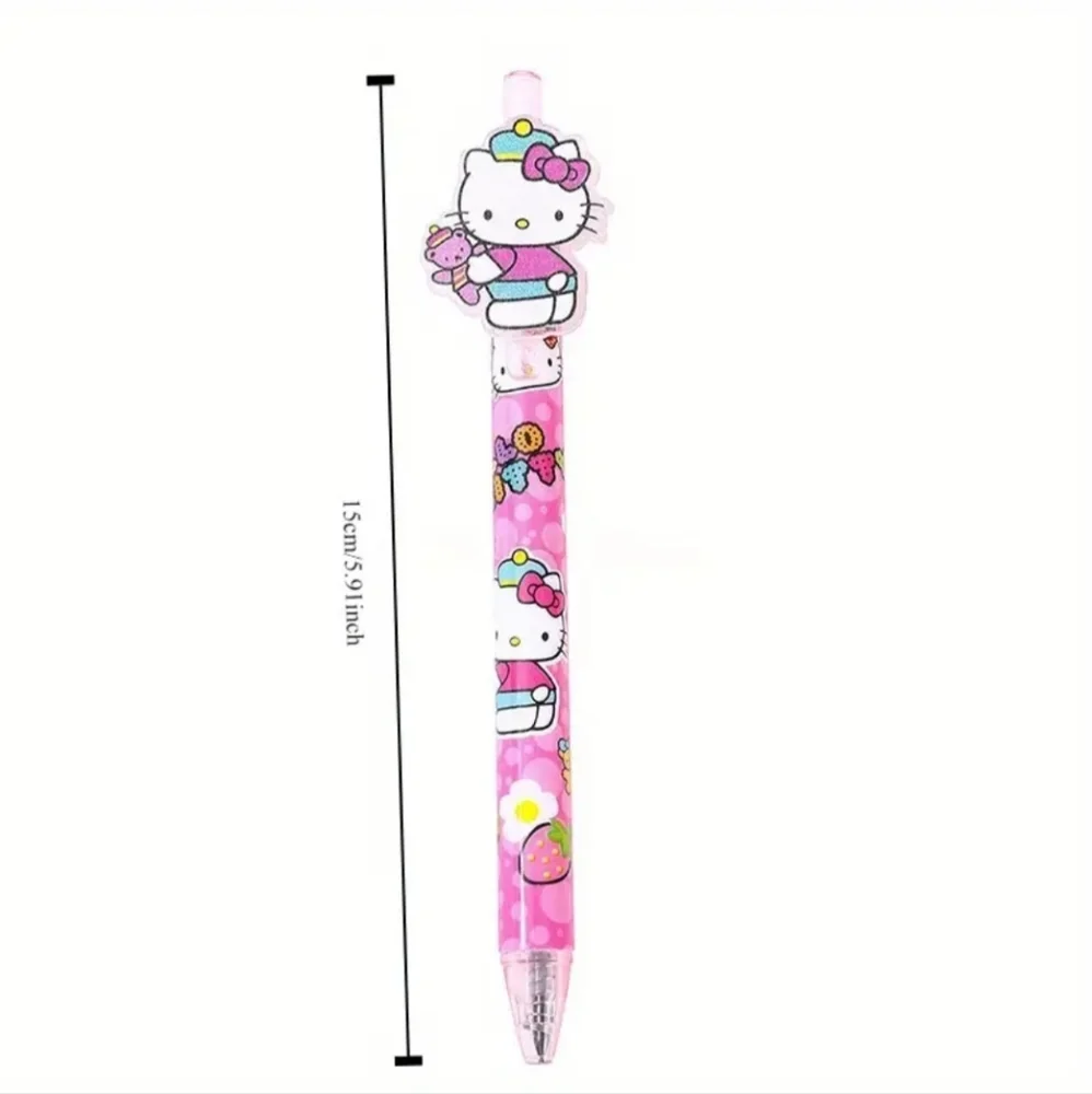 Set of 6 - Sanrio Hello Kitty Kawaii Acrylic Charm Ballpoint Pens